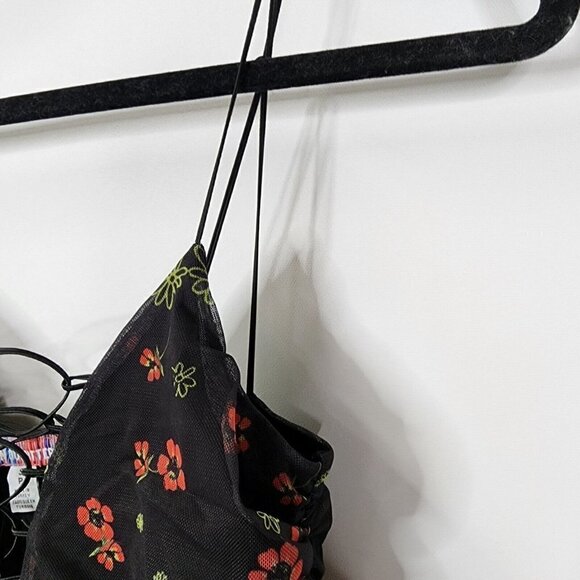 Urban Outfitters NWOT Bright Side Lace‎ Up Mini Dress Black Multi Floral Print S - Picture 11 of 16